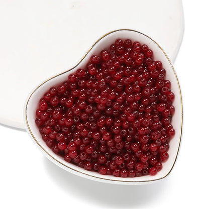 50/100pcs 4mm Colored Glass Jade Beads - Round Spacer Beads for DIY Earrings, Necklaces & Bracelets