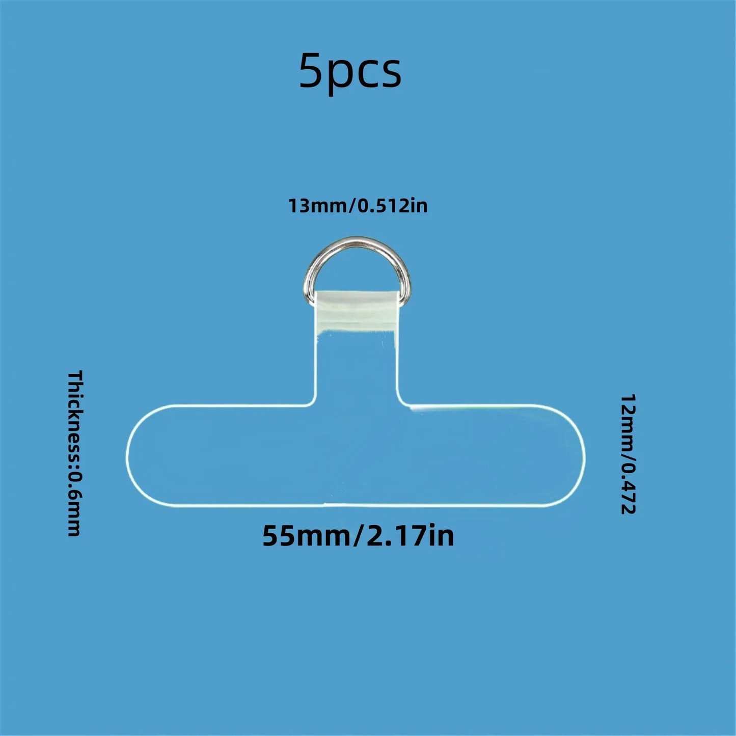 Transparent Phone Anti-Lost Lanyard Card – 1/3/5/10PCS TPU Universal Tether Tab with Loop Hole, Strap Patch & Cord Clip Gasket