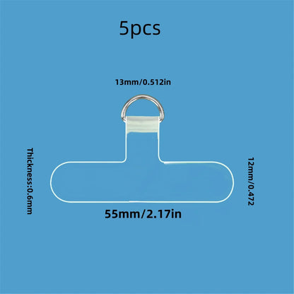 Transparent Phone Anti-Lost Lanyard Card – 1/3/5/10PCS TPU Universal Tether Tab with Loop Hole, Strap Patch & Cord Clip Gasket