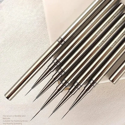 Nail Art Liner Brushes – Striping & Drawing Pens for Elongated Lines, 6–25mm Professional Manicure Design Tools