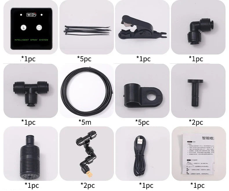 WiFi Automatic Rainforest Mist Sprayer System Kit – Smart Irrigation Timer Humidifier for Reptile Terrarium & Plant Care