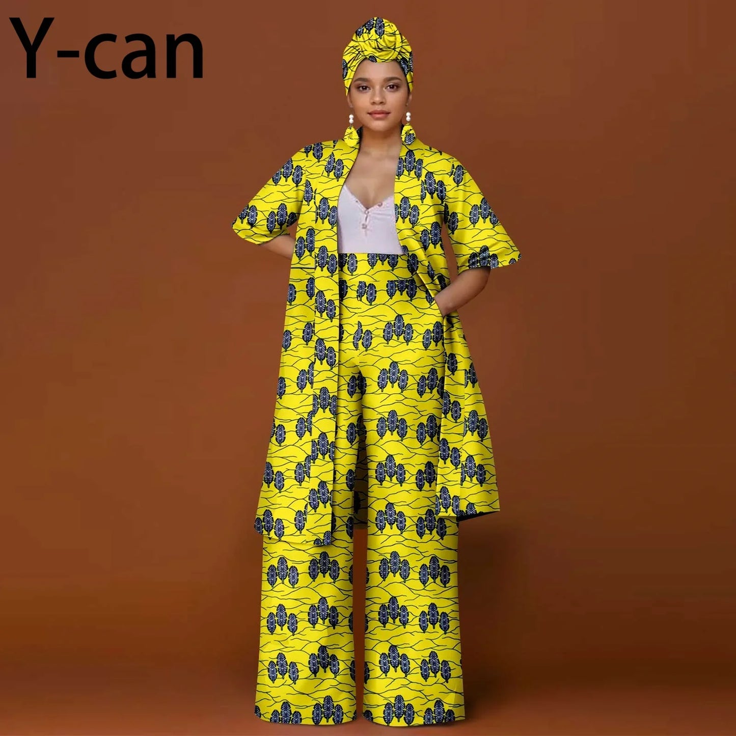 African Ankara 2-Piece Suit Set for Women - Traditional Print Jacket & Pants for Office, Business & Party Wear