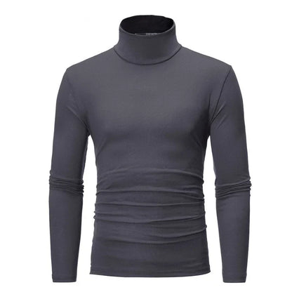 Men's Thin Turtleneck Sweater - Spring Autumn Knitted Warm Pullover Full Color Casual Top