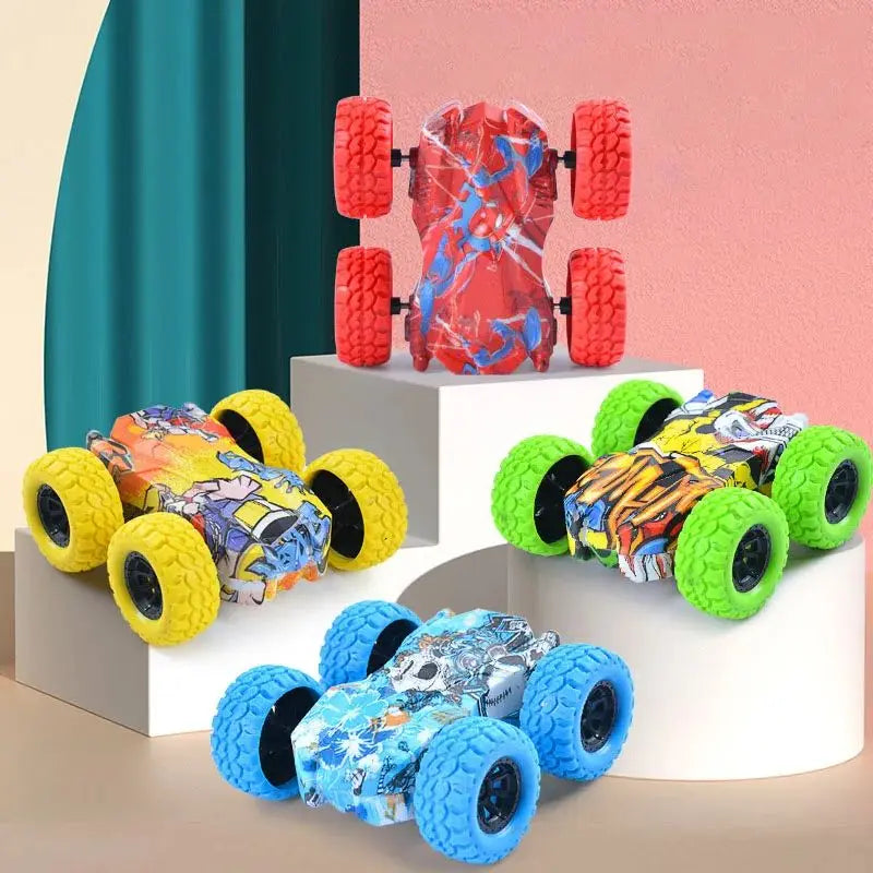 Kids Double-Sided Toy Car - Inertial Off-Road Vehicle with Anti-Collision Safety Design
