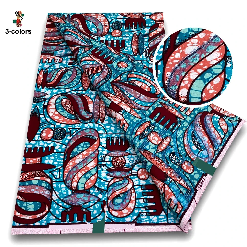 African Golden Wax Fabric - Glitter Gold Print Batik Ankara Pagne Material for Women