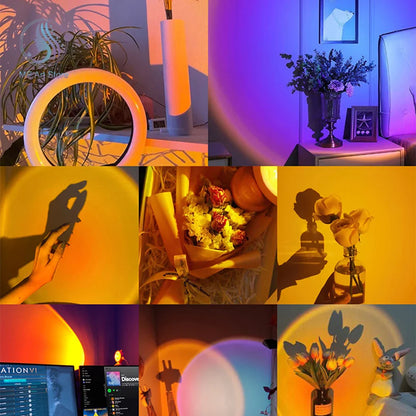 New Sunset Light with Earbuds & Remote Control – 16 Colors, Customizable Version