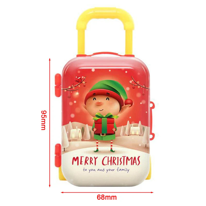 Festive Charms in a Box: Christmas Metal Tinplate Mini Suitcase - Your All-in-One Holiday Organizer!