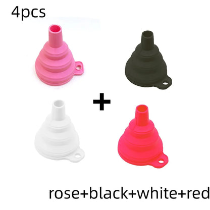 Mini Foldable Silicone Funnel - Collapsible Portable Funnel for Fuel, Oil, Beer & Kitchen Accessories