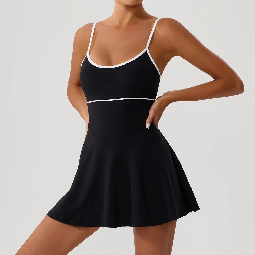 Women’s Tennis Dress - Pocketed Golf Skirt Anti-Shorts Yoga & Badminton Activewear Outfit