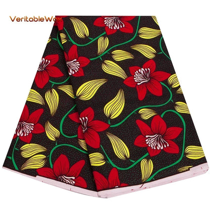 African Ankara Wax Print Fabric - 100% Cotton Real Wax African Patchwork Material for Dresses A-29