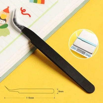 Professional False Eyelash Applicator Tweezers – Precision Lash Extension Clip & Curler Makeup Tool