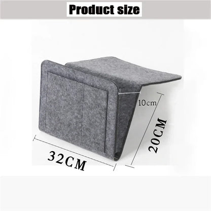 Felt Bedside Storage Organizer — Anti-Slip Hanging Pouch for Bed & Sofa