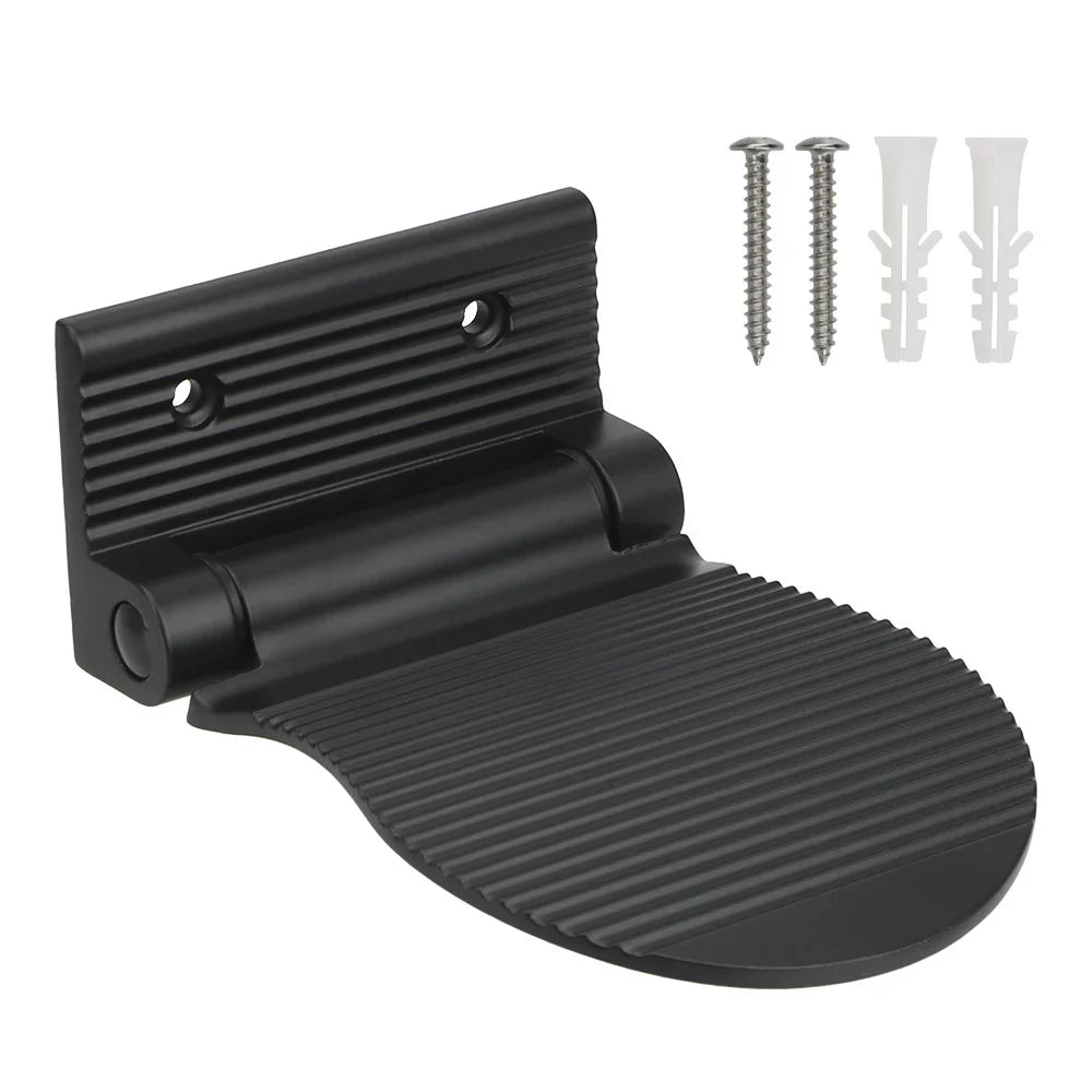 Bathroom Shower Footrest – Wall-Mounted Aluminium Alloy Pedestal Footstool, Anti-Slip Foot Pedal in Black or Silver