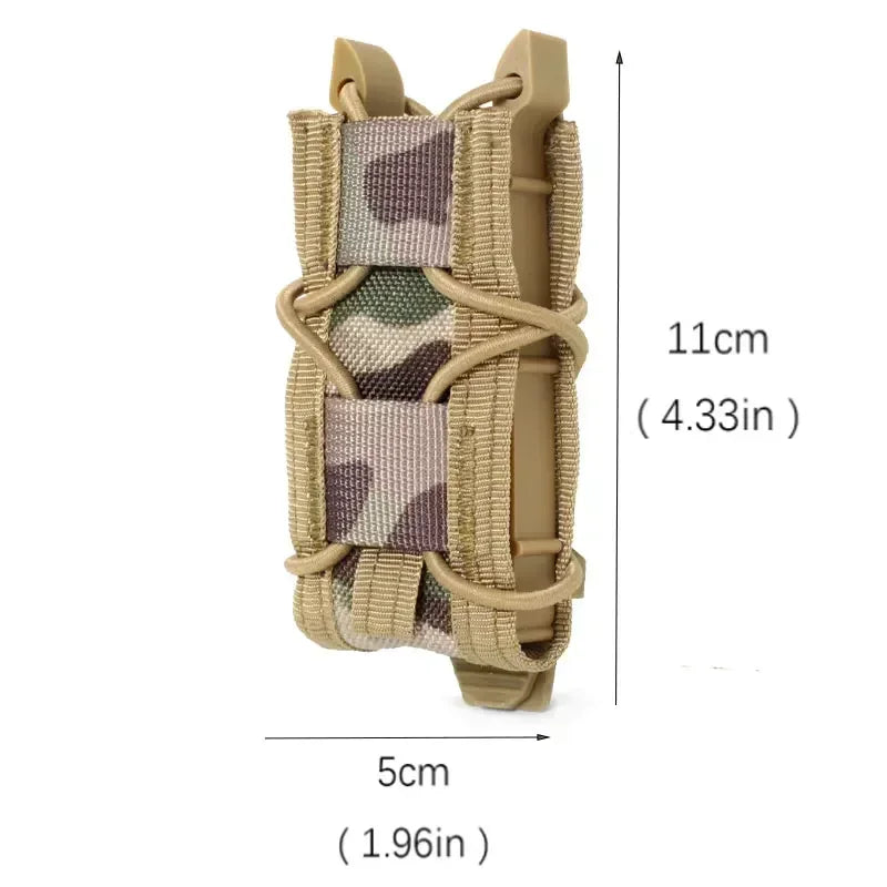Tactical Molle Magazine Pouch - 9MM Pistol Mag & Flashlight Holder