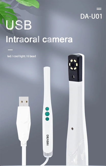DEASIN USB HD Oral Camera – Digital Intraoral Viewer with 6 LED Lights for Dental Examination