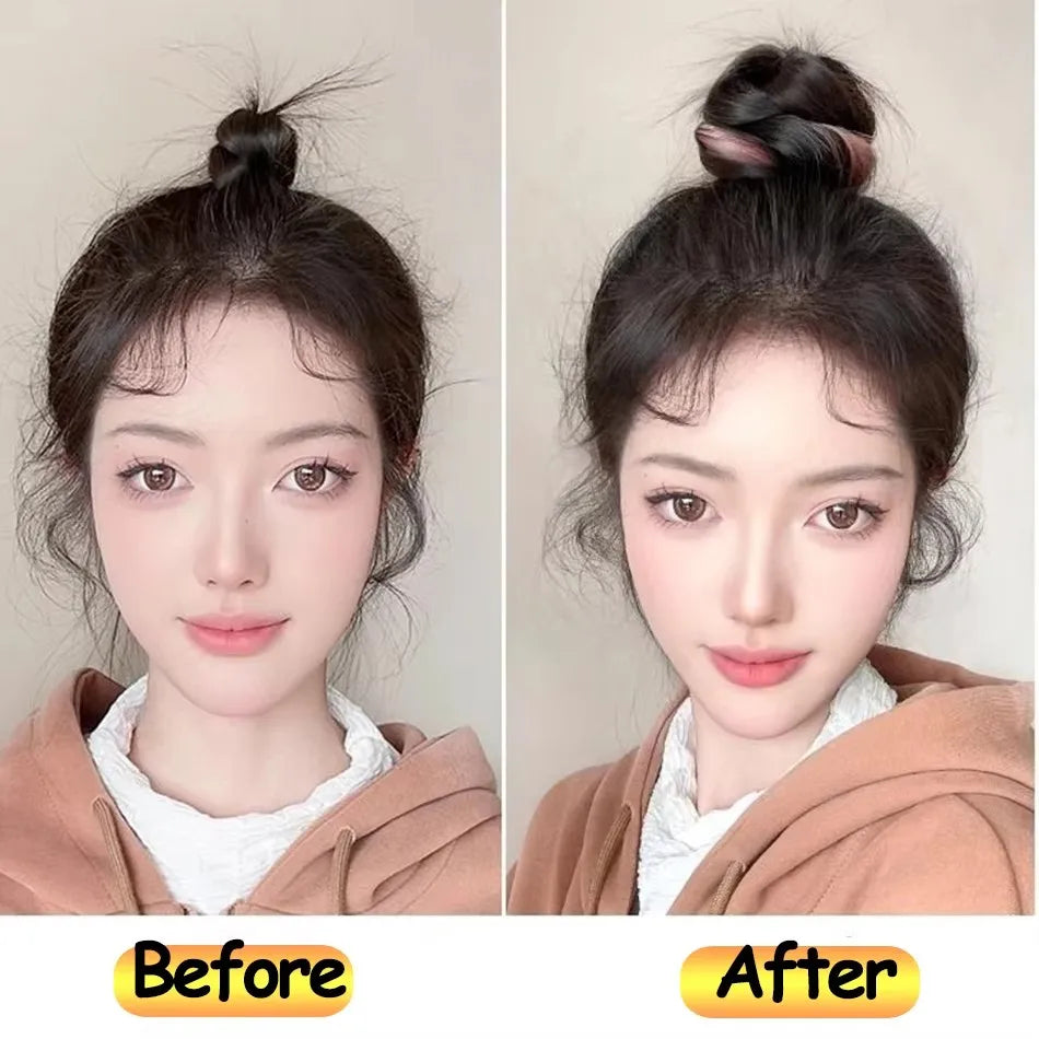 50cm Synthetic Self-Winding Ball Head Wig Hair Bundle – Highlight DIY Bun for Women, Volume-Boosting Bud Hair Extension