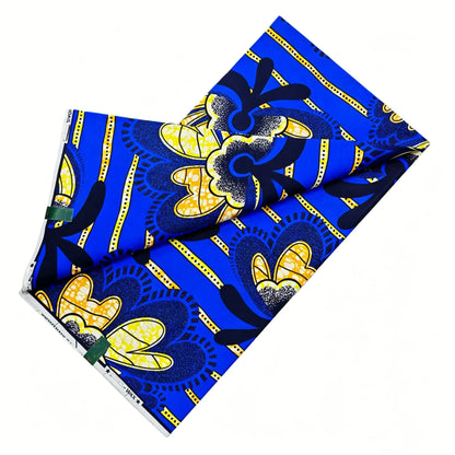 African Ankara Wax Print Fabric - 100% Cotton Batik Material for Sewing & Wholesale 6 Yards