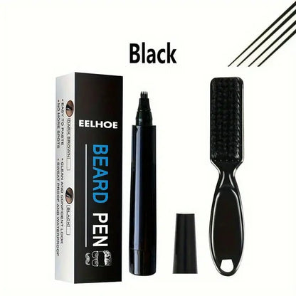 Beard Filling Pen Kit - Waterproof Beard Enhancer Pencil with Shaping Brush