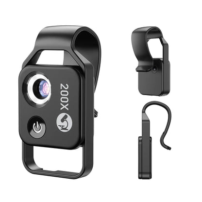 100X/200X Microscope Phone Lens with Clip – Magnifier for Plants, Insects, Hair, Skin, Jewelry & Jade Inspection