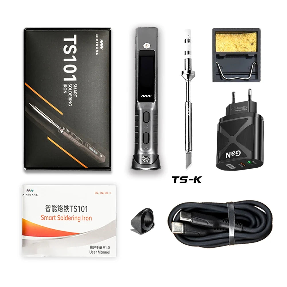 TS101 90W Mini USB Soldering Iron - Digital Adjustable Temperature Electric Solder Station with PD Charger Support