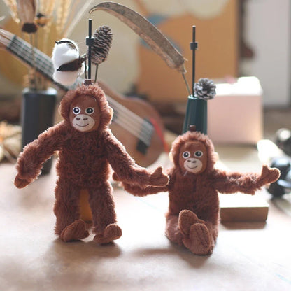 Cartoon Gorilla Plush Keychain - Soft Monkey Pendant for Backpack, Car & Bag Decor