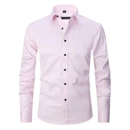 Men’s Slim Fit Dress Shirt - Long Sleeve Business Casual Formal Shirt for Spring Office & Elegant Wear
