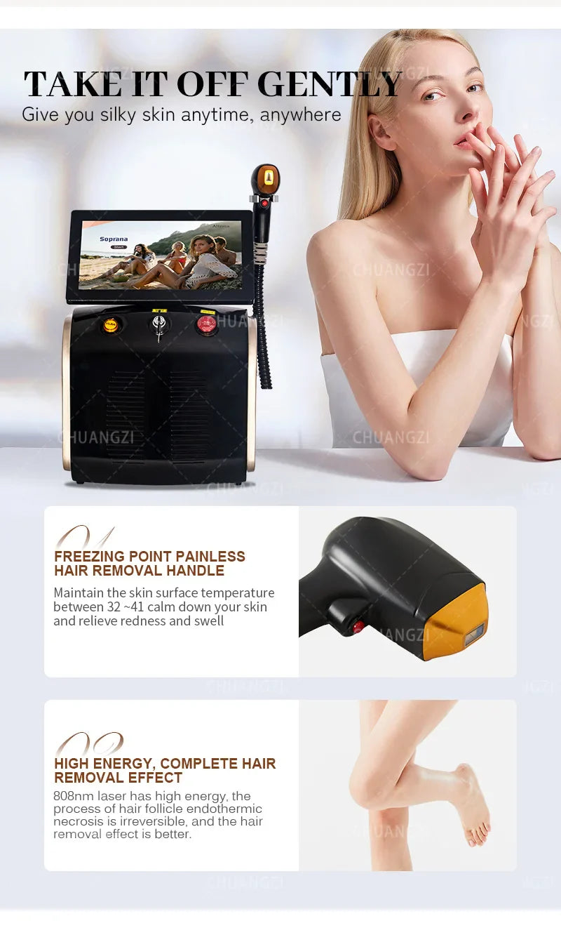 2025 3000W Alexandrite Ice Platinum Laser Epilator – Professional Diode Laser Hair Remover for Women, Permanent Results