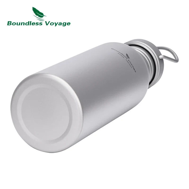 Wide Mouth Titanium Water Bottle - Reusable Sports Drinking Bottle for Camping, Hiking, Climbing, Running & Travel