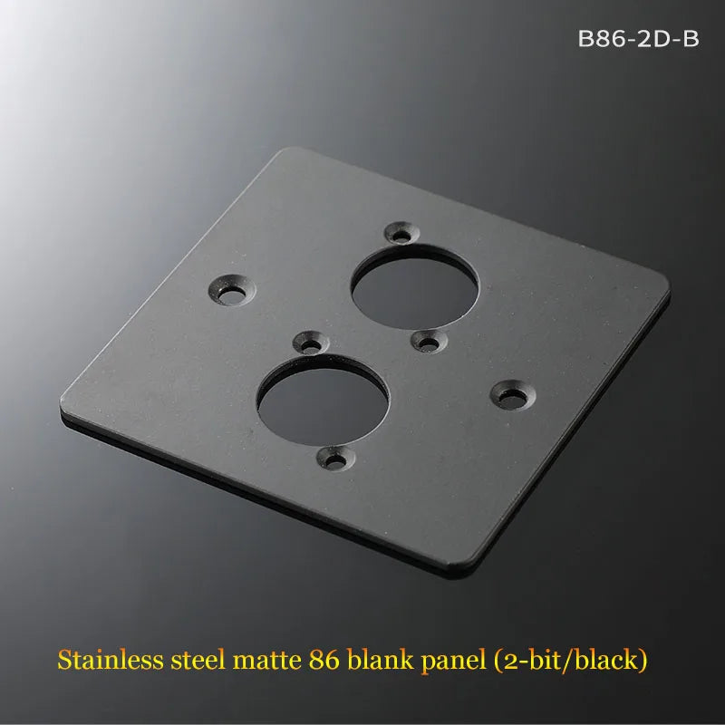 86 Panel Power Box Module - D Type 1/2/3/4 Hole Brushed Matte Blank Plate for XLR HDMI USB BNC VGA RJ45 Connections