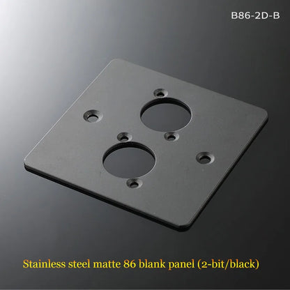 86 Panel Power Box Module - D Type 1/2/3/4 Hole Brushed Matte Blank Plate for XLR HDMI USB BNC VGA RJ45 Connections