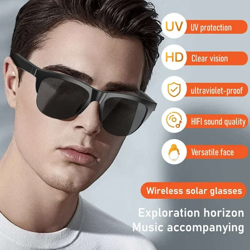 Smart Bluetooth V5.3 Sunglasses – HiFi Call Outdoor Sports Headphones with Anti-Touch UV Protection for Men & Women