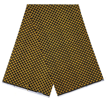 Cotton Batik Ankara Fabric - 100% African Wax Print Bronzing Golden Fabric 6 Yards for Dresses & Crafts