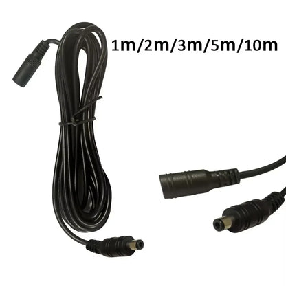 DC Extension Power Cable - 2.1mm x 5.5mm Female to Male Connector Cord for LED Lights, CCTV & Electronics