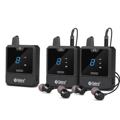 Debra Portable UHF IEM Wireless In-Ear Monitor System – Rechargeable Audio Mini for Music, Live Broadcast & Audio Monitoring