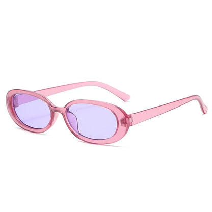 Small Frame Oval Anti-Light Glasses - Classic Plastic Decorative Eyewear for Hiking, Driving & Outdoor Travel