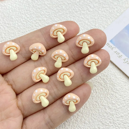 Cute Resin Mushroom Charms - 30PCS Flat Back DIY Jewelry, Nail Art & Hair Accessories