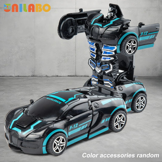 Transformable Robot Sports Car Toy - Battery-Free Educational Vehicle Model for Kids' Play & Learning