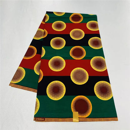 6 Yards African Real Wax Ankara Fabric - 100% Cotton Party Dress Print