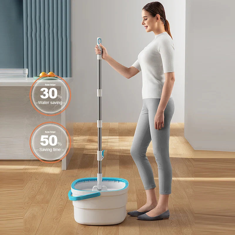 360° Spin Squeeze Mop for Floor Cleaning | Easy-Drain Household Mop with Handle | Home Cleaning Broom & Mop Tool Set