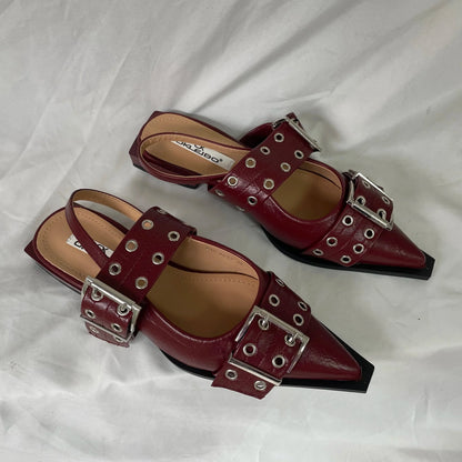 Women’s Pointed Toe Slingback Sandals – 2025 Spring Fashion Flats, Large Sizes