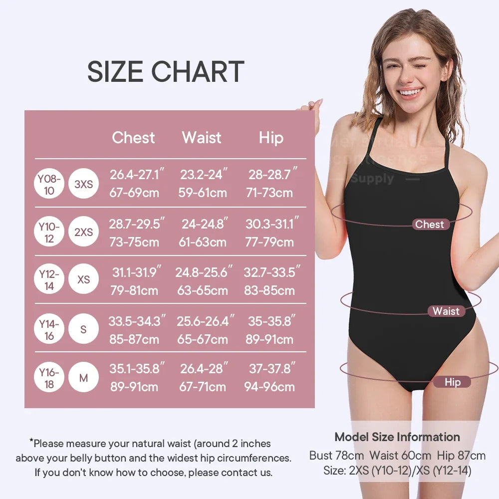 Teen Menstrual Swimsuit - Reusable One Piece Period Swimwear with 4-Layer Leakproof Absorption Protection