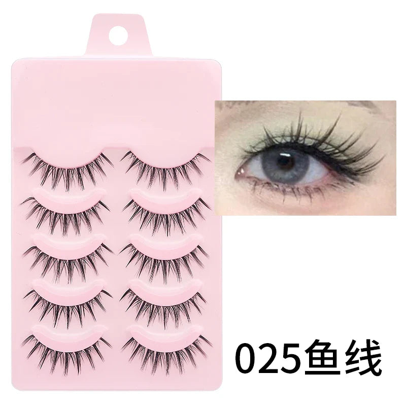 Manga Style Soft Natural False Eyelashes Wispy Thick Daily Wear Makeup Lashes