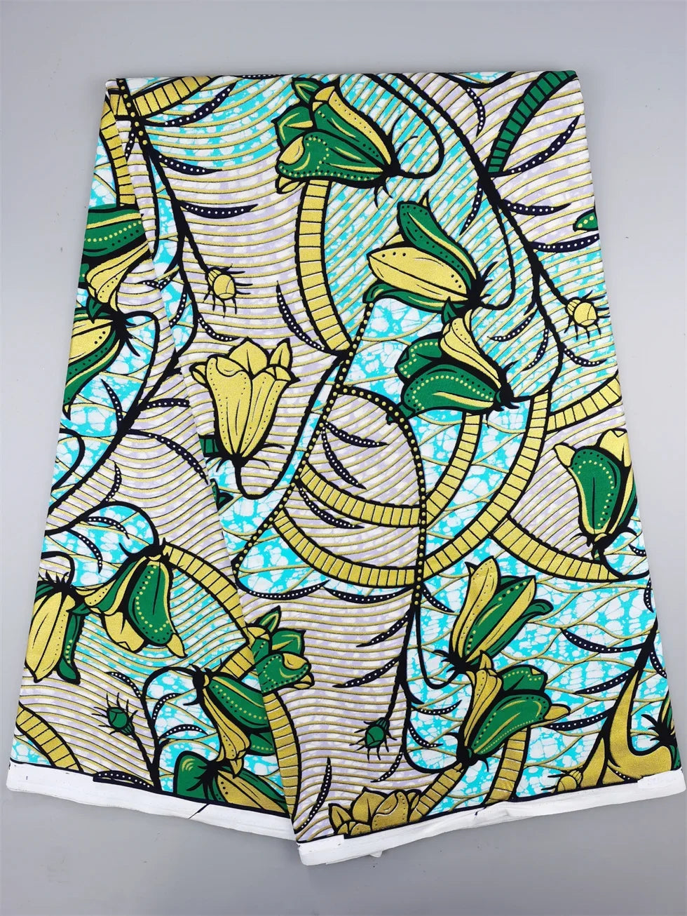 Grand African Wax Glitter Glam Fabric - 100% Cotton Ankara Batik Gold Print Pagne for Party Dresses & Sewing