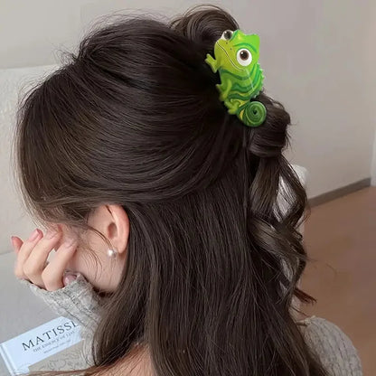 Cute Green Lizard Hair Clip - Non-Slip Cartoon Animal Ponytail Barrette for Daily Wear