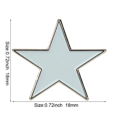 Baby Blue Metal Star Lapel Pin Brooch – Colorful Enamel Star Badge Accessories for Jackets, Bags & Fashion Outfit Decor