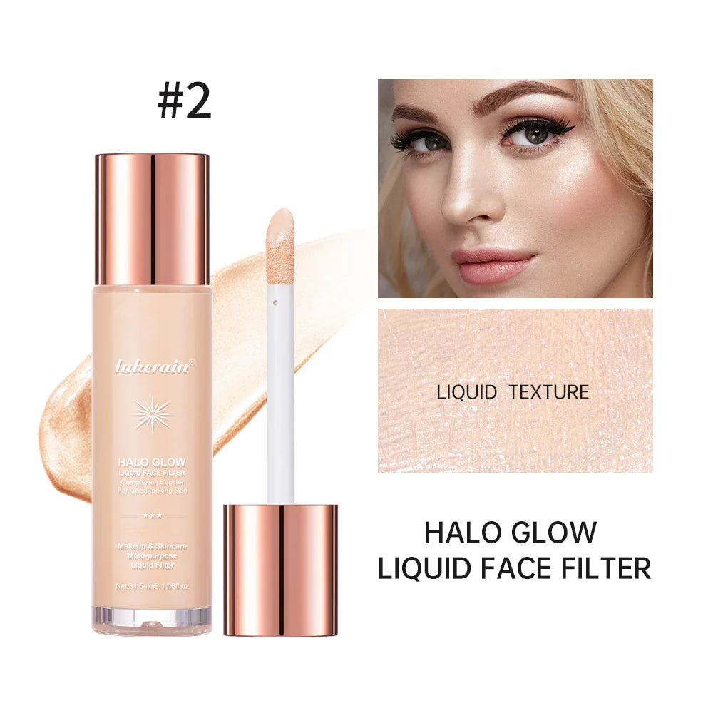 Lakerain Halo Glow Liquid Highlighter – Complexion Booster with Hyaluronic Acid for Radiant Skin