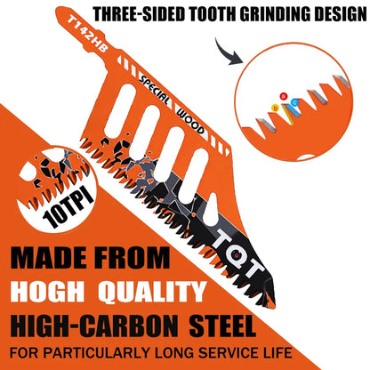 Extra Long Jigsaw Blades - Heavy Duty T-Shank Fine & Coarse Tooth Saw Blades for Wood, Aluminum & Tight Spaces