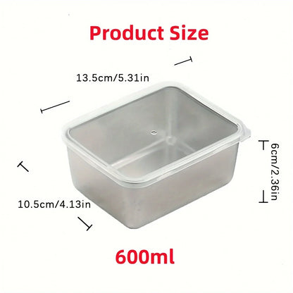 6-Piece Stainless Steel Food Storage Containers Set - Leakproof Stackable Reusable Lunch Boxes for Camping, Picnic & School