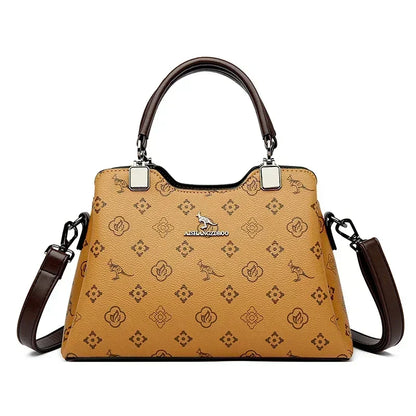 Luxury Fashion Print Women’s Handbag – Large Capacity Soft Leather Shoulder & Crossbody Designer Purse