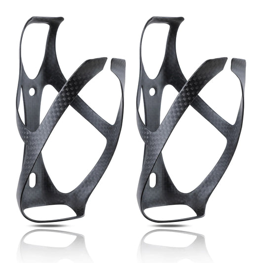 HUALONG 3K Carbon Fiber Bicycle Water Bottle Cage - Ultra-Light Matte Black MTB, Road & Gravel Bike Bottle Holder